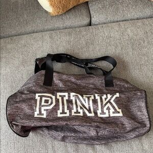 PINK Victoria's Secret Heathered Gray Travel Bag